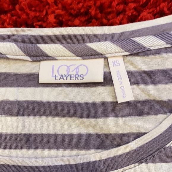 LOGO Layers by Lori Goldstein Printed Stripe Tank Top like new! - Picture 7 of 7